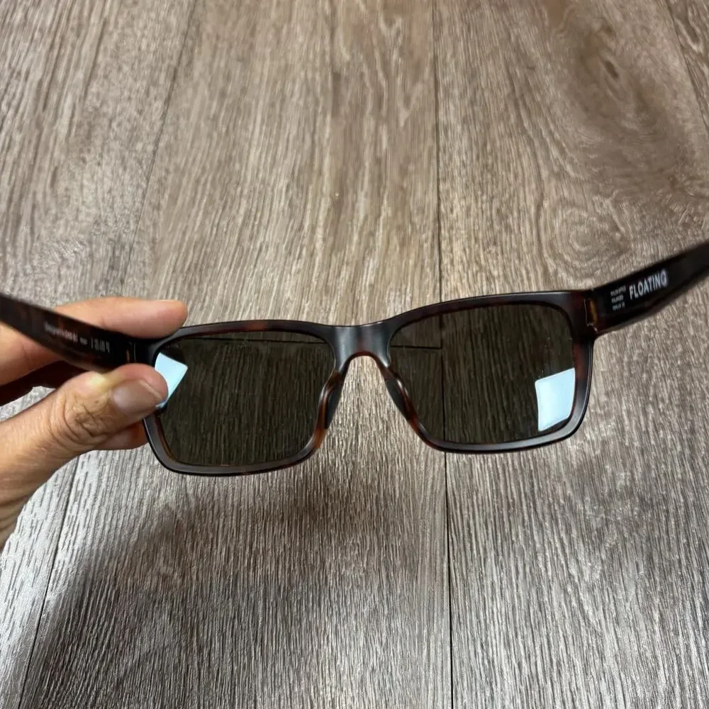 RHEOS BIMINI UNISEX FLOATING POLARIZED SUNGLASSES BLUE LENS TOROISE FRAME